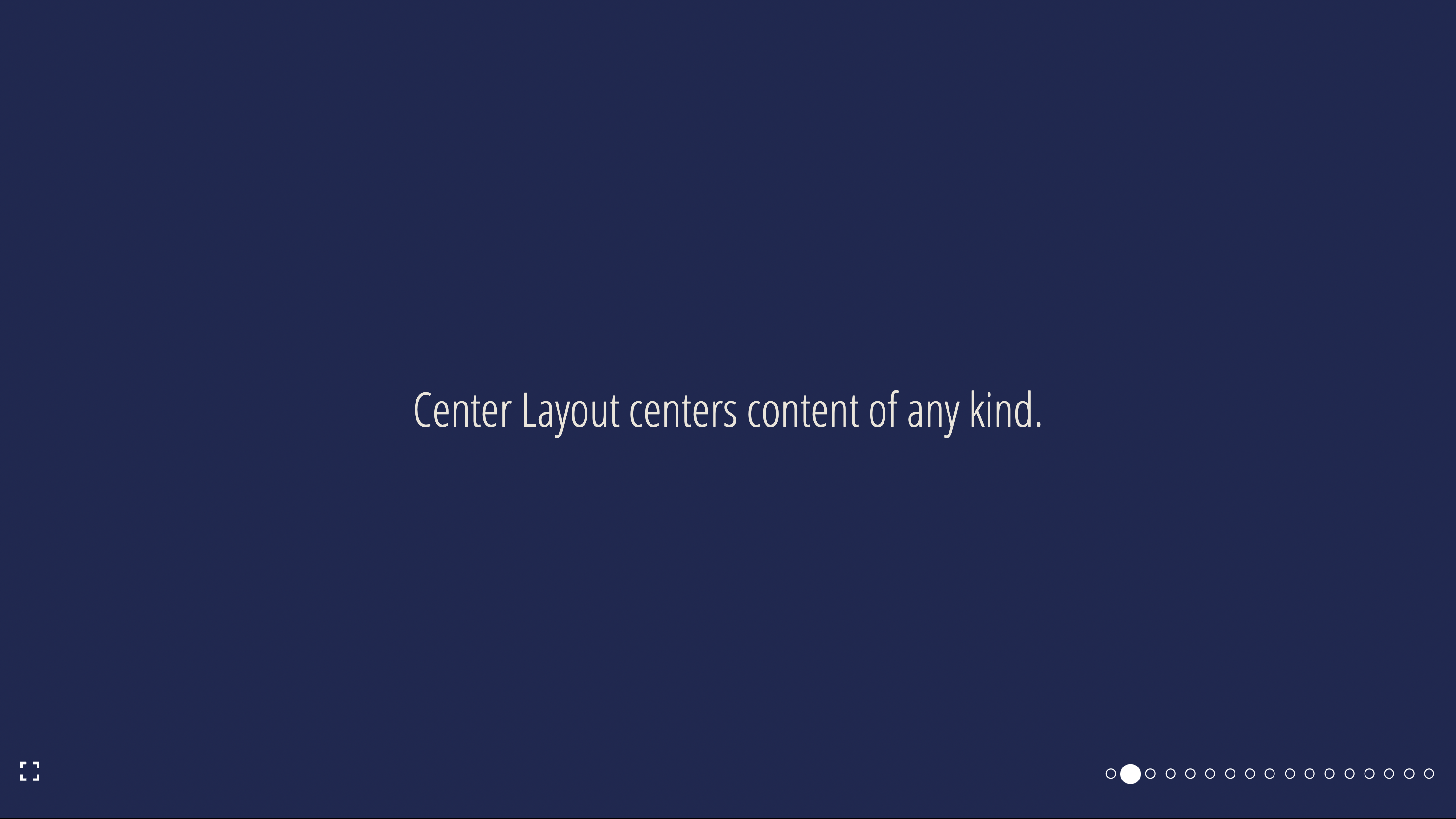 Center layout example slide