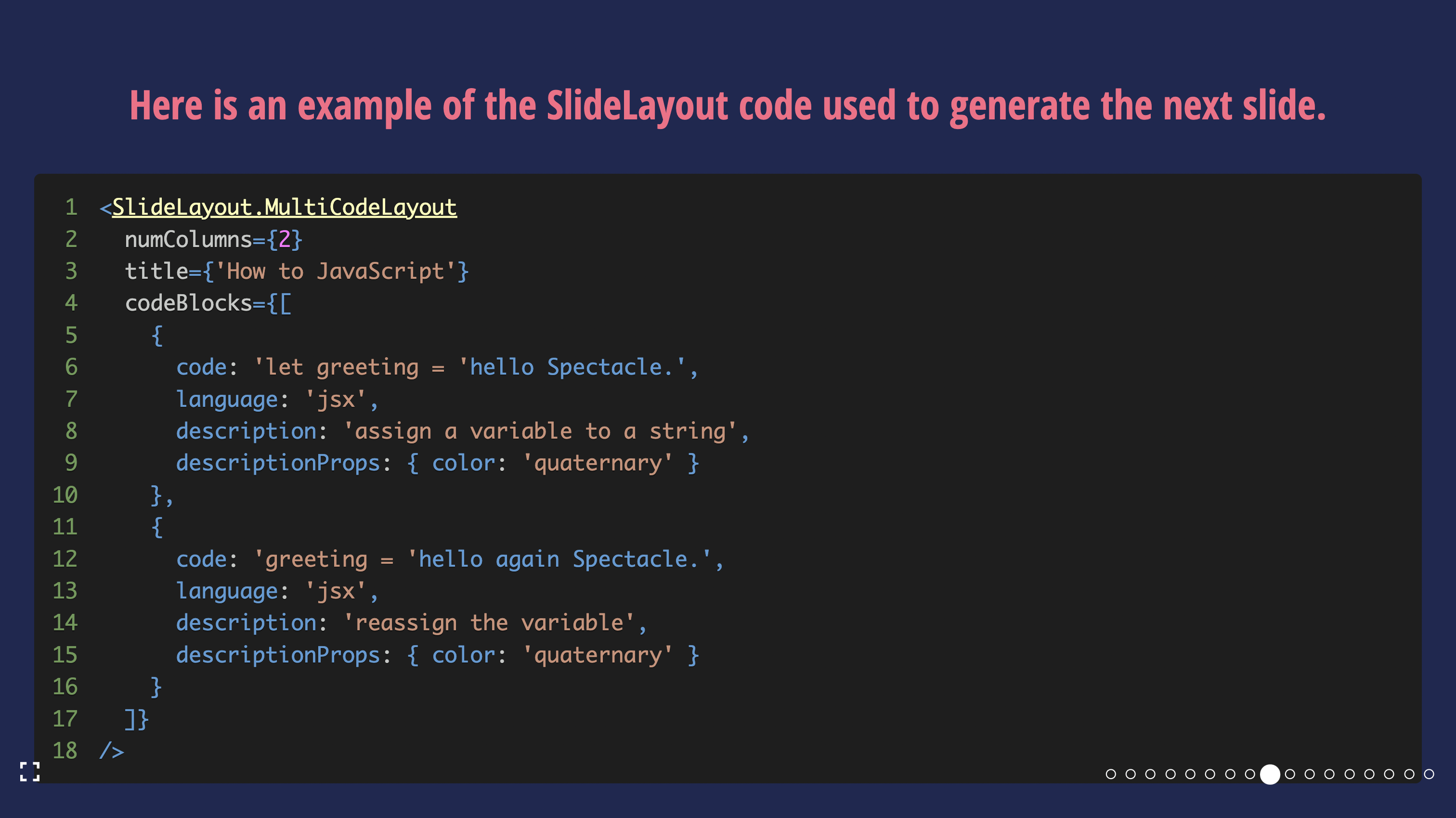 Code layout example slide